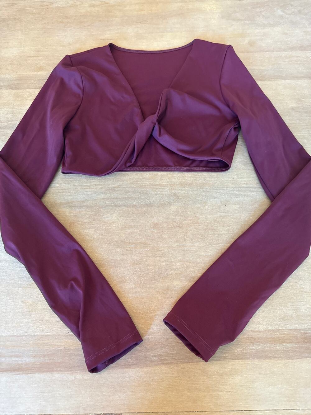 Women’s Musera Sport Maroon Twisted Front Sport Crop Top Size S